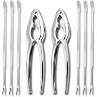Leadway - Juego de utensilios- cubiertos para marisco - con tenedores y pinzas- 8 unidades